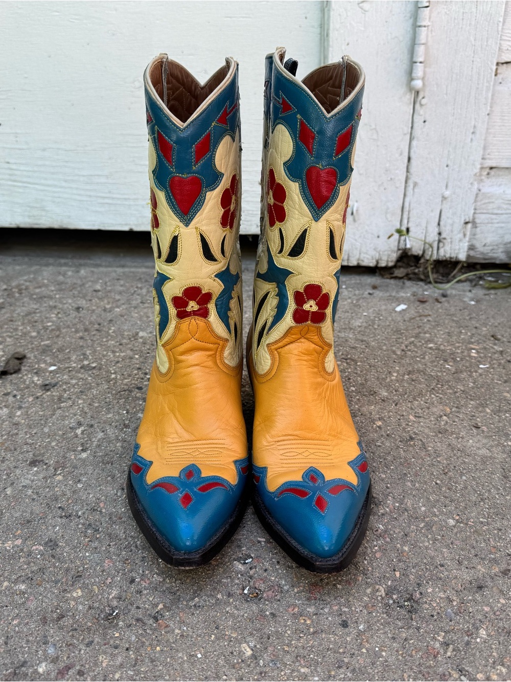 RARE Montana Boot Co. Bluebird & Roses Western Cowboy Boots Size 7 - Picture 2 of 9